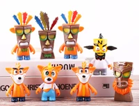 6pcsset anime cartoon crash bandicoots model toys pvc action figure toys daniel tiger family collect for kids christmas gift