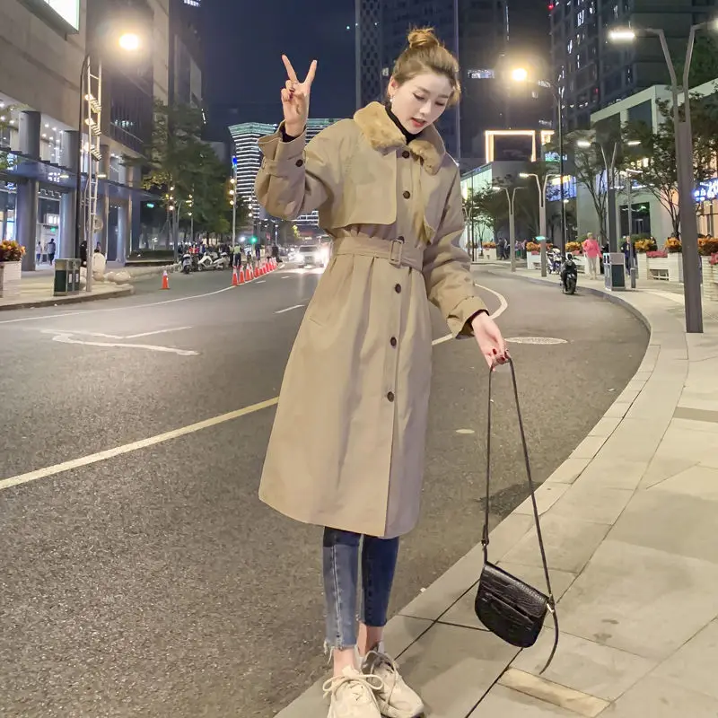 Women's Winter Coats 2022 New Korean Loose Mid-Long Velvet Windbreaker Thick Padded Jacket Tooling Jacket Parkas Women Black Coa