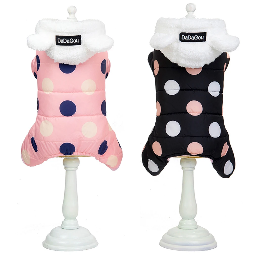 Милый маленький зимний жилет одежда для собак с четырьмя ножками хлопковая куртка плащ домашних животных