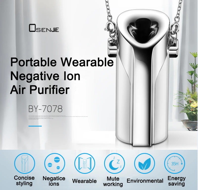 Mini USB Portable Wearable Air Purifier Ionizer Cleaner Negative Ion Generator Anion For PM2.5 Dust Pollen Mite Smoke Ozone | Бытовая
