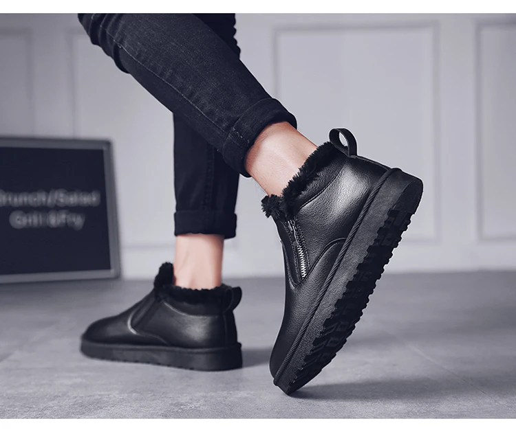 Bota Masculina/Новое поступление года; мужские ботинки на меху; теплая зимняя мужская рабочая обувь; модная обувь на резиновой подошве; размеры 39-45