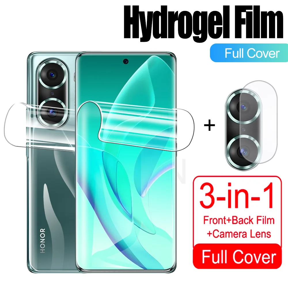 

3in1 For Huawei Honor 60 pro TNA-AN00 HD Front Hydrogel Film Case For Honor 50Pro 50SE 50Lite Screen Protector Camera Lens Film