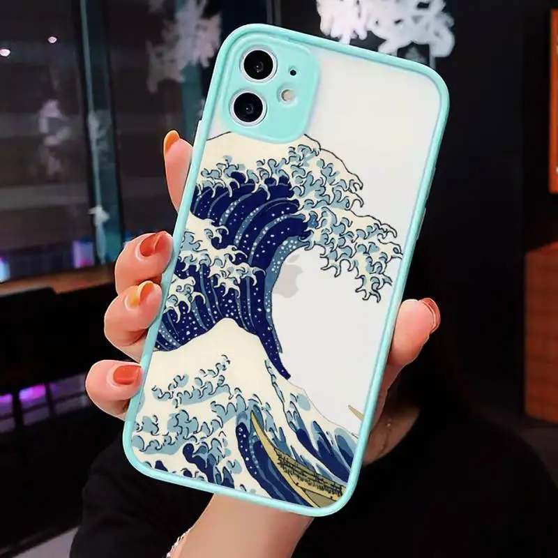 

The Big Wave of kanagawa Phone Case Clear Funda matte transparent For blue iPhone 7 8 x xs xr 11 12 pro plus max mini