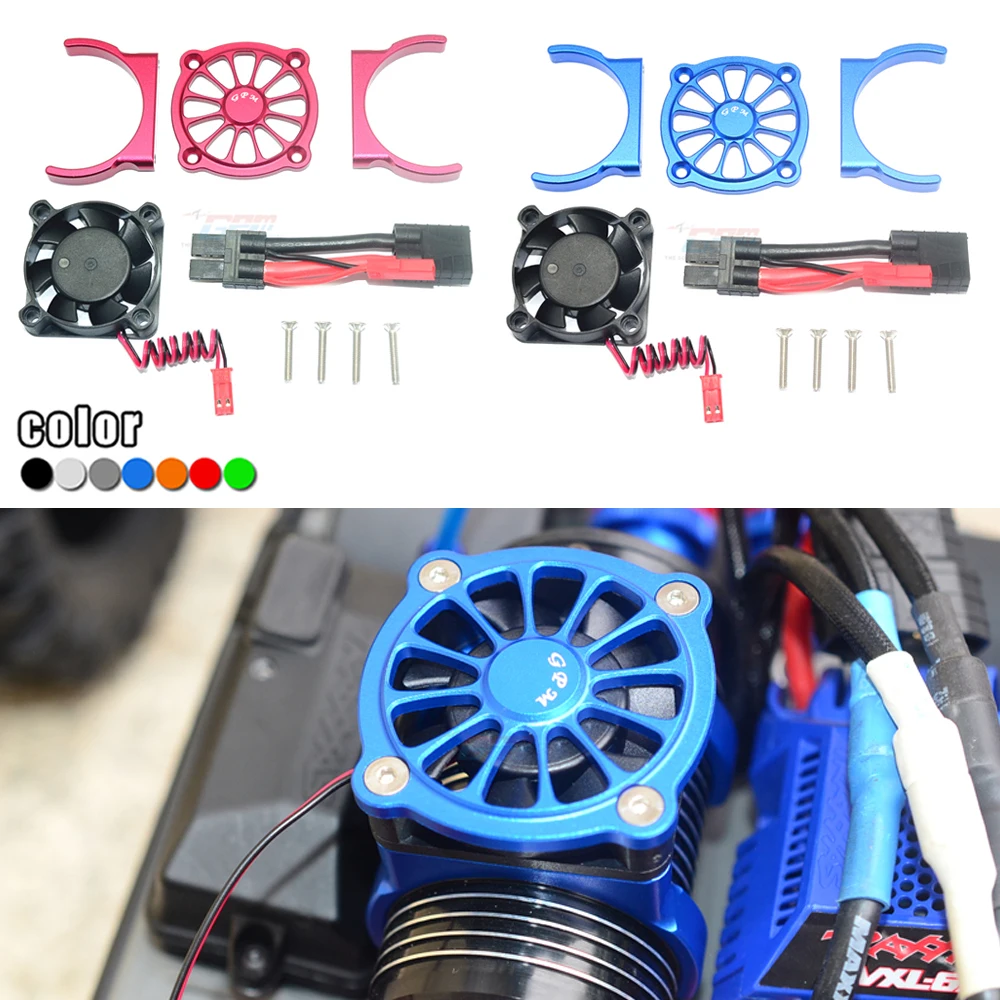 GPM for 1/10 E REVO E-REVO 2.0 86086-4 Monster Truck Metal Aluminum alloy Motor radiator with Cooling Fan base fan