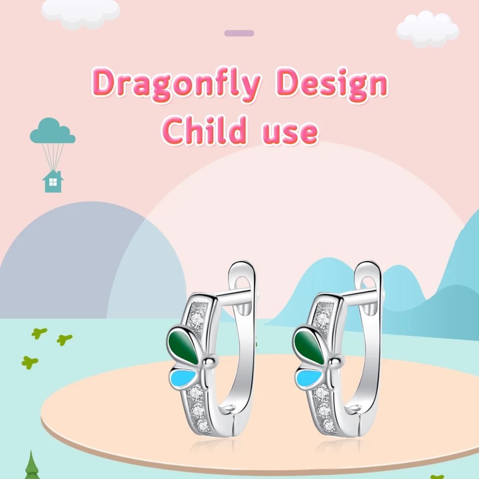 2020 Spring NEW Dazzling CZ Earrings Butterfly Stud for Kids Girls Birthday Gift 925 Sterling Silver Fashion Jewelry | Украшения и
