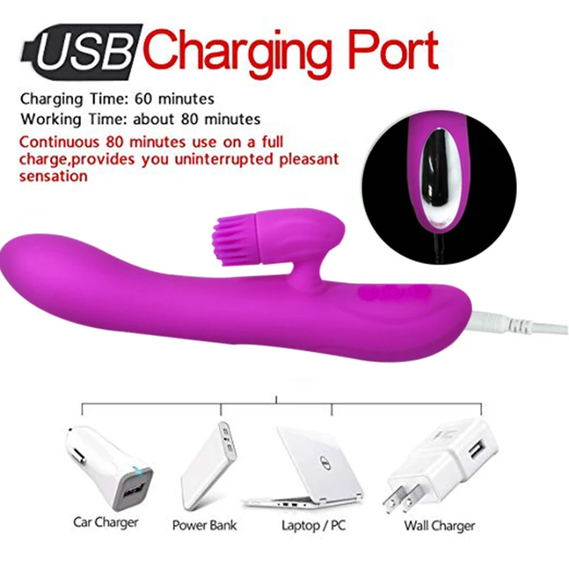 7 скоростей фаллоимитатор вибратор кролик G spot Массажер клитор стимулирует USB