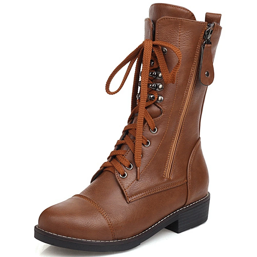 

Dropship Hot Sale 2020 New Fashion Brand women shoes Vintage Round Toe Cross-tied Zipper Ankle Short Plush Low Heels Boots