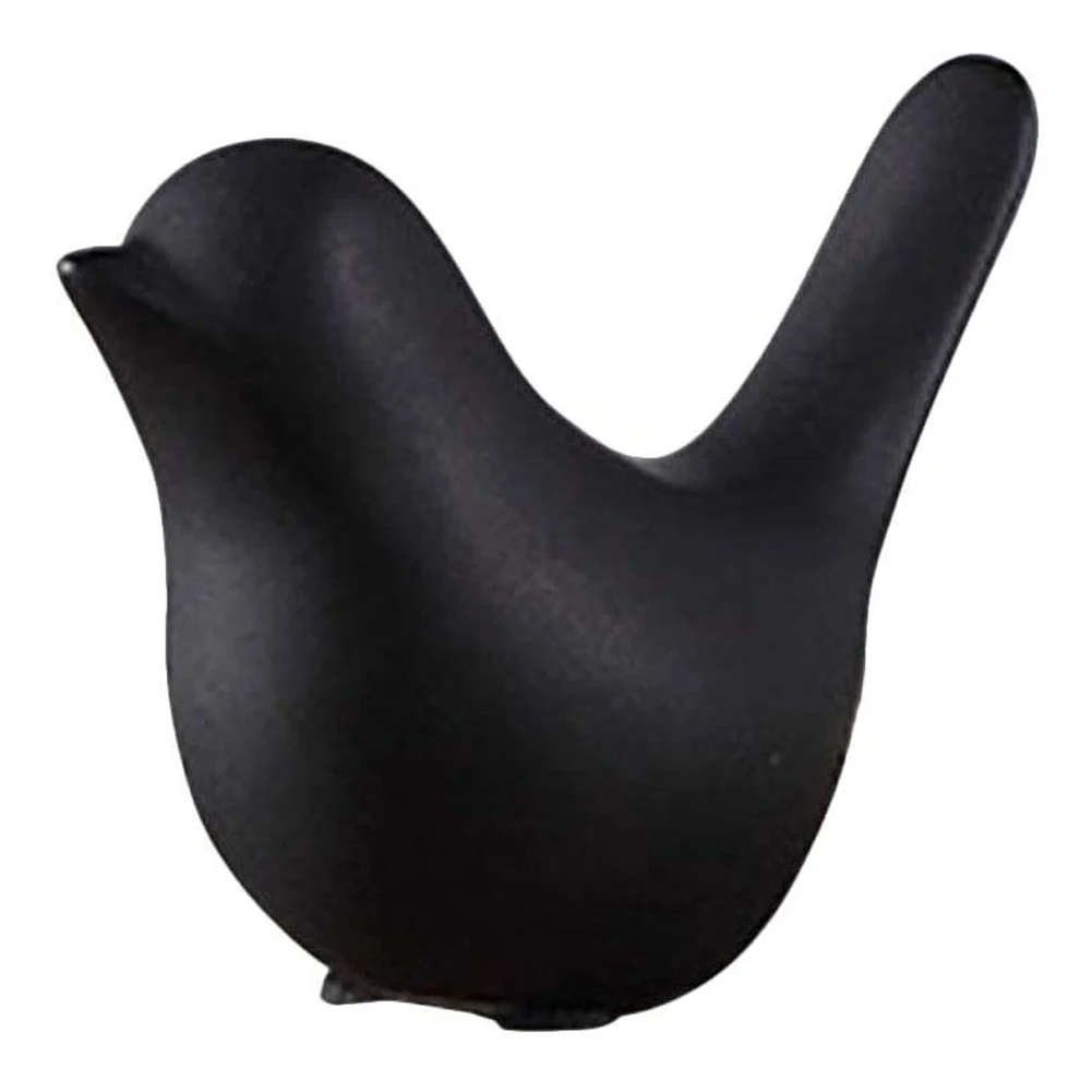 

Ceramic Animals Bird Figurine Statues Crafts Home Desktop Statue Ornament Table Sculpture Decoration Wedding Gifts Black 2PCS