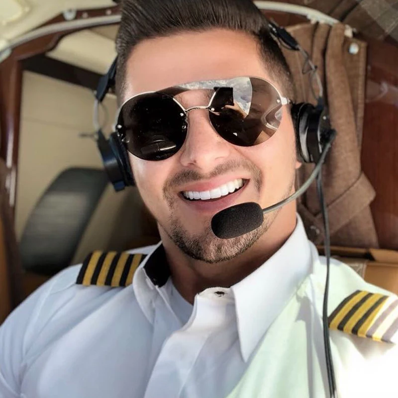 Женские солнцезащитные очки Ретро стиль круглые без оправы для женщин фирменный