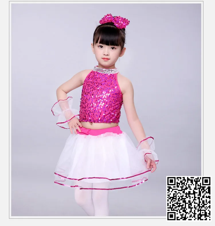 Джазовый танцевальный костюм для девочек топ с блестками и юбка сальсы
