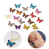 10pcslot colorful butterfly charms pendant metal small charm for diy necklace bracelet jewelry findings making accessories