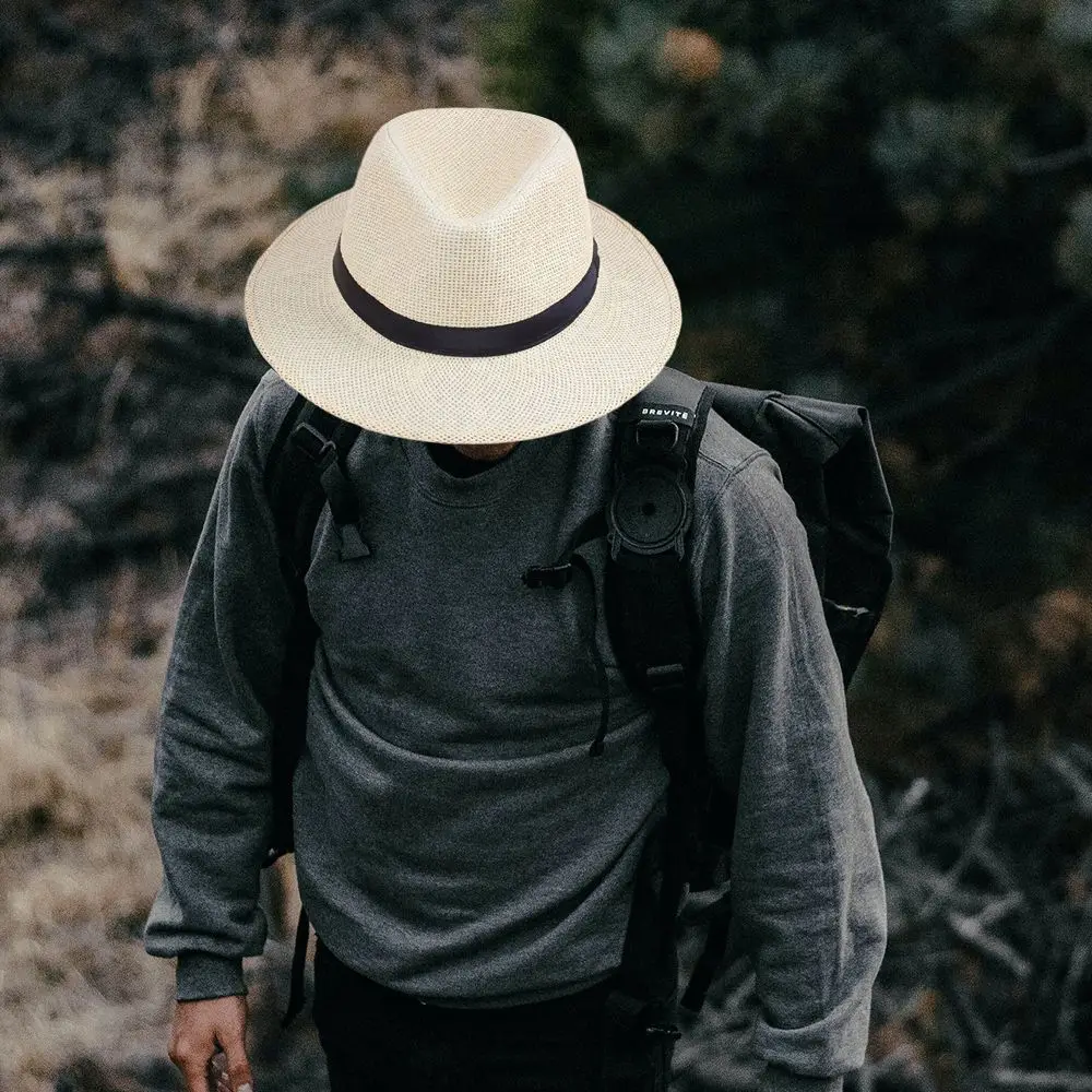 

Панама мужская соломенная с широкими полями, модная дорожная пляжная Панама, ковбойская Кепка, лето