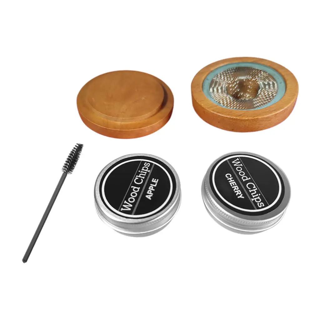 

Old Fashioned Cocktail Smoker Kit with 2 Wood Chips Chimney Drink Smoker for Apple Infuse Cocktails Cheese Bourbon Salt