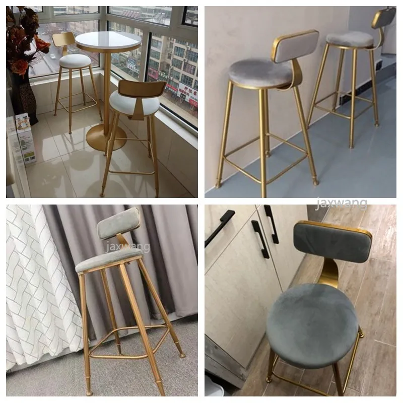 Скандинавский барный табурет из кованого железа Ins креативный стол золотой