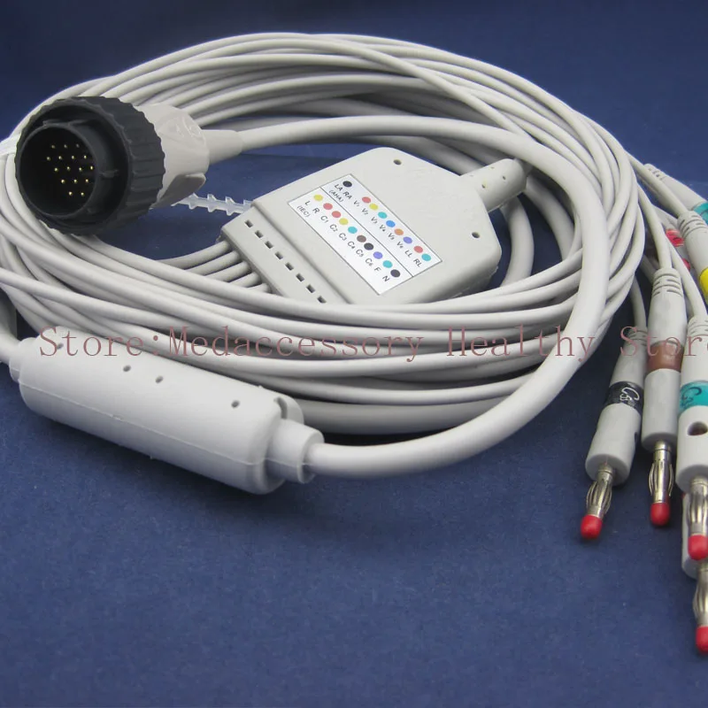 Совместимость для Kenz PC 104 цельный 10 ЭКГ кабель с проволочный вывод|Брекеты и