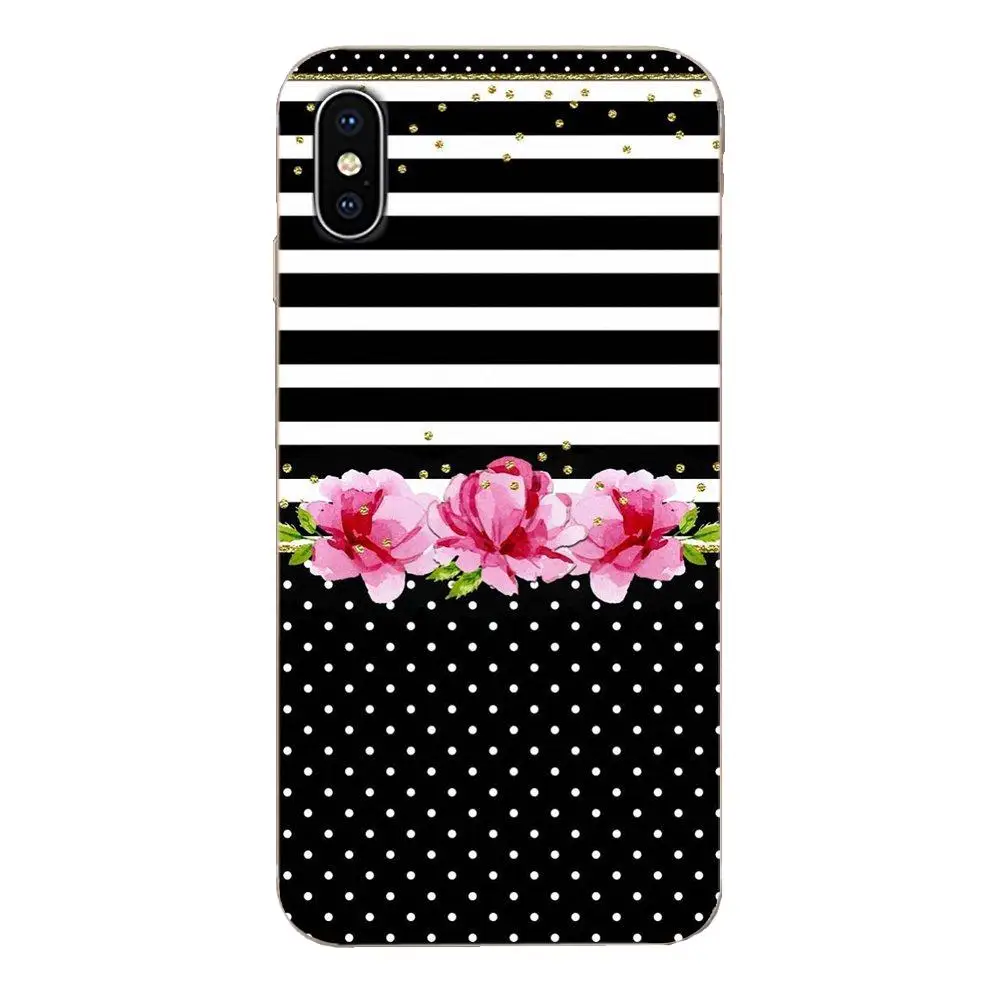 Мягкий чехол из ТПУ в черно-белую полоску с золотой надписью Love для HTC Desire 530 626 628 630