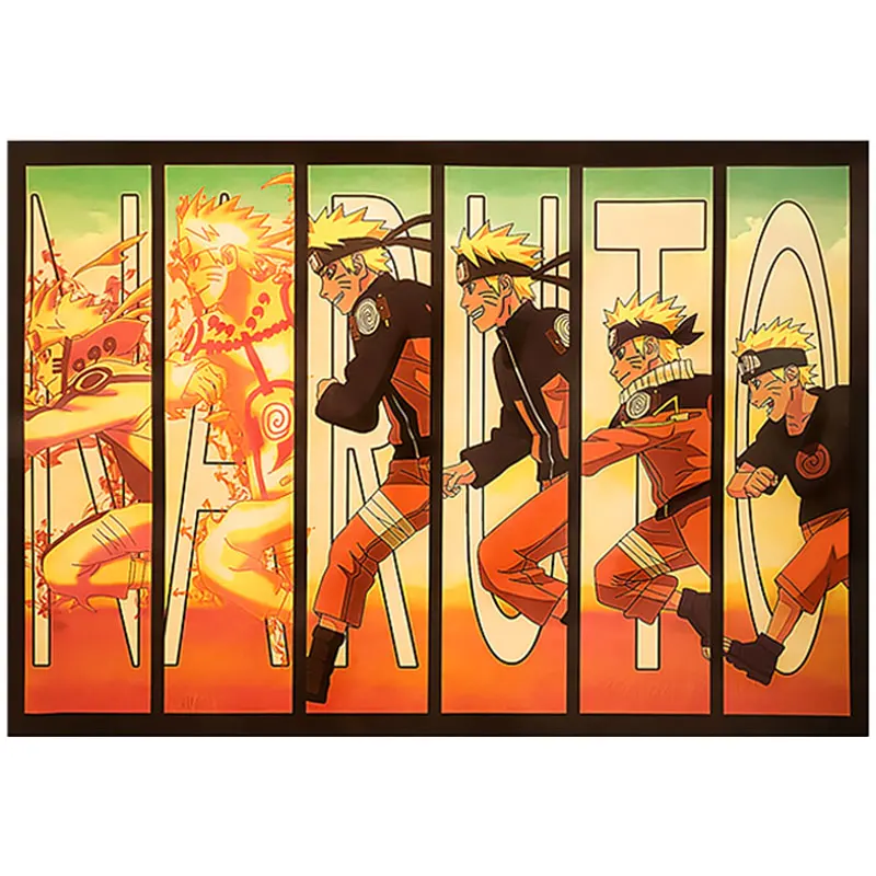 

Anime ninja Character Collection Uzumaki ninja Creative Novelty Cartoon Pictorial Retro Kraft Paper Poster Decor Wall Stickers