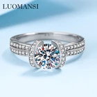 Luomansi глаза ангела 1 карат 6,5 мм моссан кольцо с сертификатом GRA S925 Серебряные Ювелирные изделия Свадебная вечеринка подарок для женщины