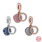 S925 стерлингового серебра Цвет Сияющий двух-Цвет светильник пленка, очаровательный, подрходит к оригиналу Pandora, браслет из бисера для женщин ювелирные изделия