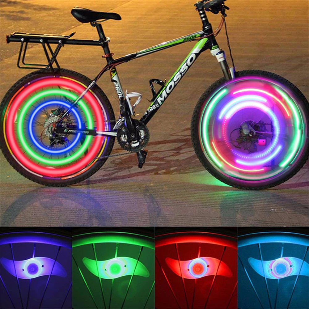 

Bike Wheel Lights 3 Lighting Waterproof Led Flash Spoke Lamp Bicycle Safety Warning Light with Battery Cycling Accessories