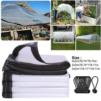 3 sizes plant tarp cover rainproof transparent poly tarp garden greenhouse anti freeze home heavy duty plant protector tarpaulin
