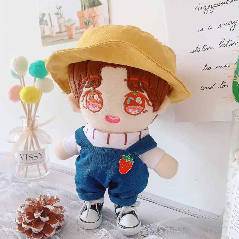 Idol Plush Doll Clothes Suit Puppet Denim Dress 20cm Toy Baby Couple Suit Baby Doll Dress Up Costomes