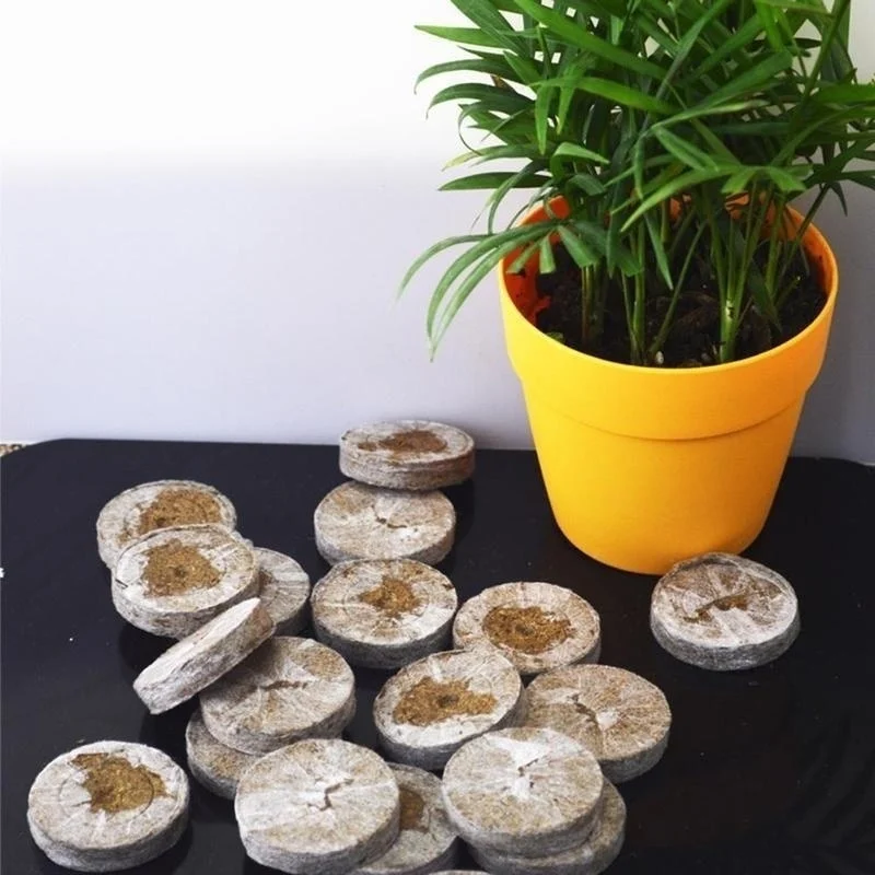 

10Pcs/bag 30mm Peat Pellets Seed Starting Plugs Pallet Seedling Soil Block