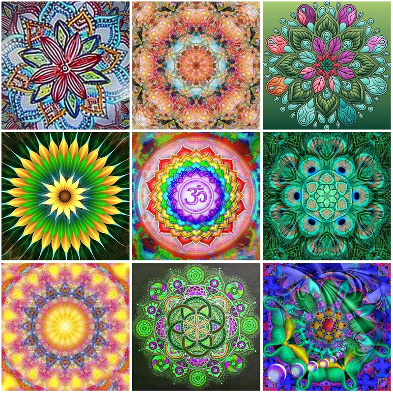 

Full Square Round Drill 5D DIY Flower Diamond Painting Religious Mandala Mosaic Diamond Embroidery Cross Stitch Handmade Gift