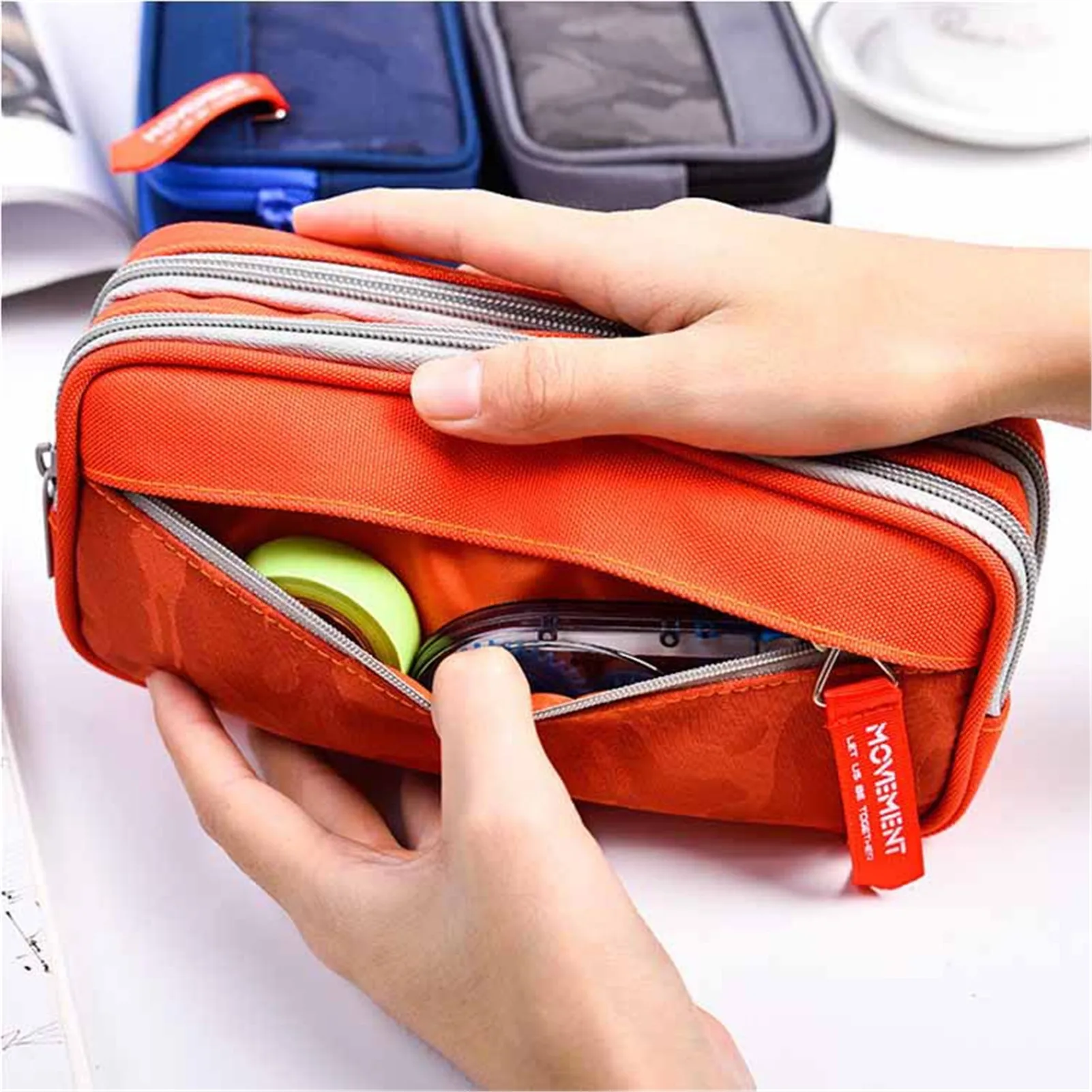 Multi-layer Zipper Pencil Bag Cases Large Capacity Pen Case Holder Student Storage Pouch | Канцтовары для офиса и дома