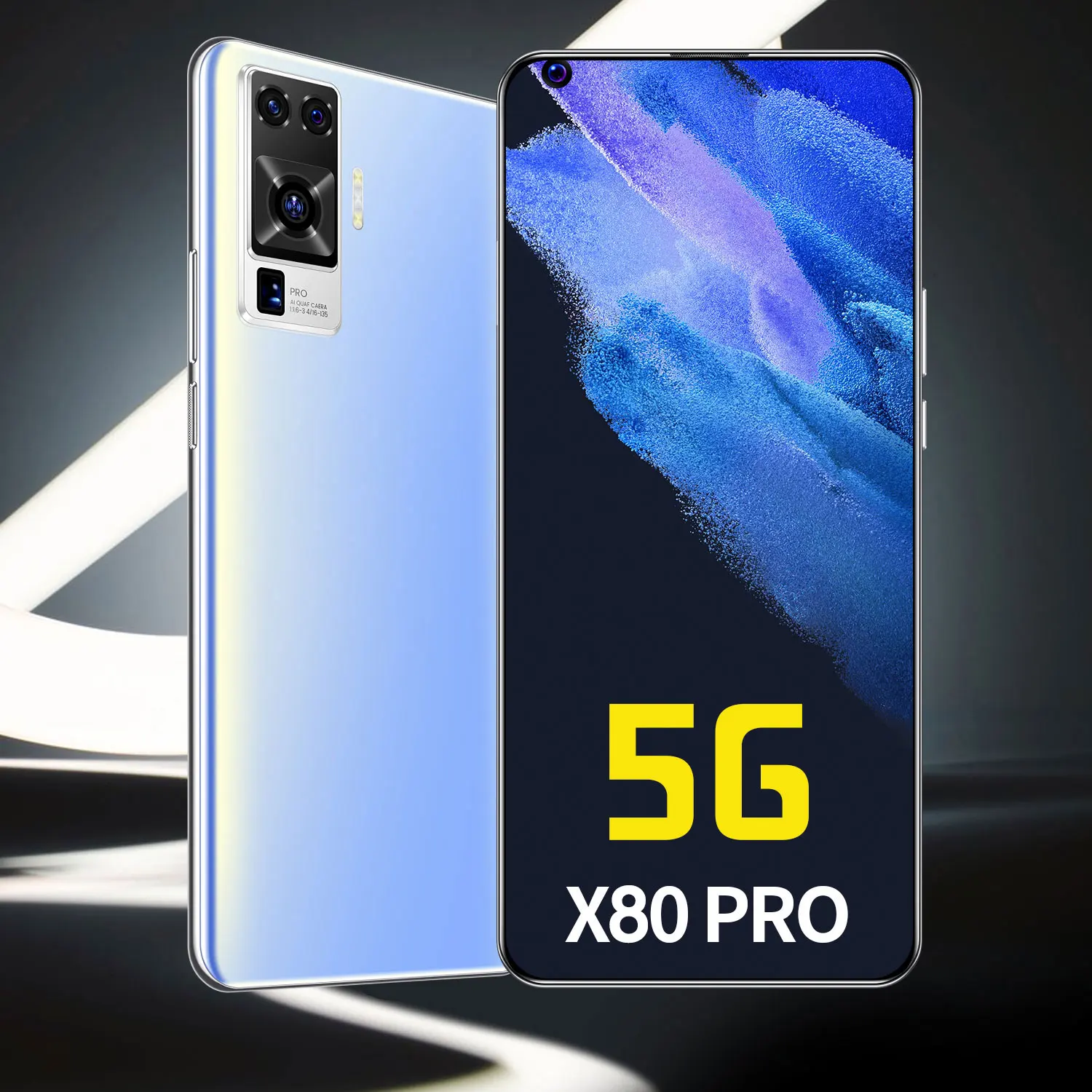 X80pro7-tel&eacute;fono inteligente versi&oacute;n Global, dispositivo con pantalla de 7,2 pulgadas, 8 + 256GB, 16 + 32MP, bater&iacute;a de 6800mAh, compatible con Google, GPS, identificaci&oacute;n facial, 10 n&uacute;cleos, Android-5