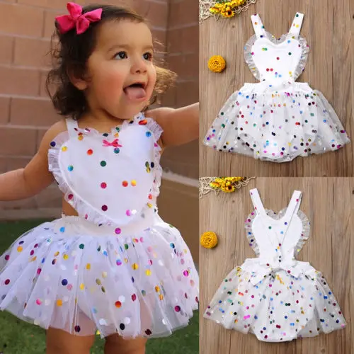 

AA Newborn Baby Clothing Cute Girls Clothes Polka Dot Sleeveless Lace Bodysuit Jumpsuit Baby Girl Sunsuit Toddler Clothing
