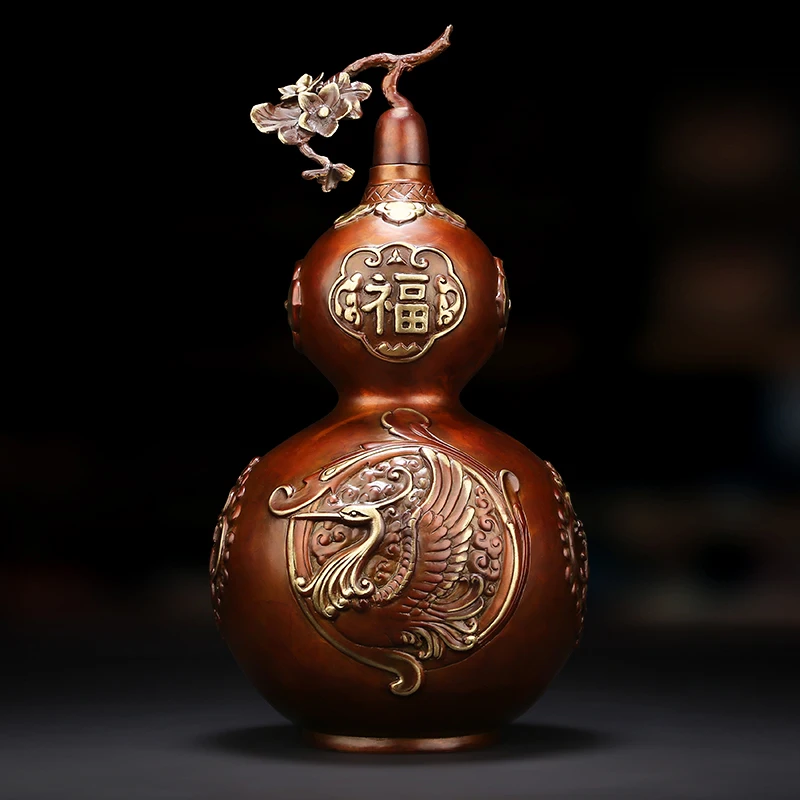 

Copper gourd decoration pieces open copper color eight trigram gourd decoration