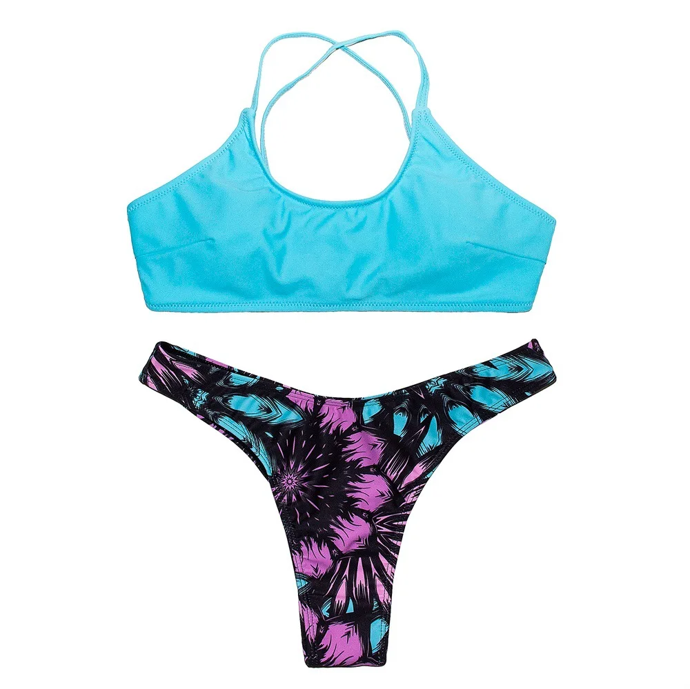 2020 new sexy swimsuit split bikini multicolor printed Bikini swimsuit swimwear women