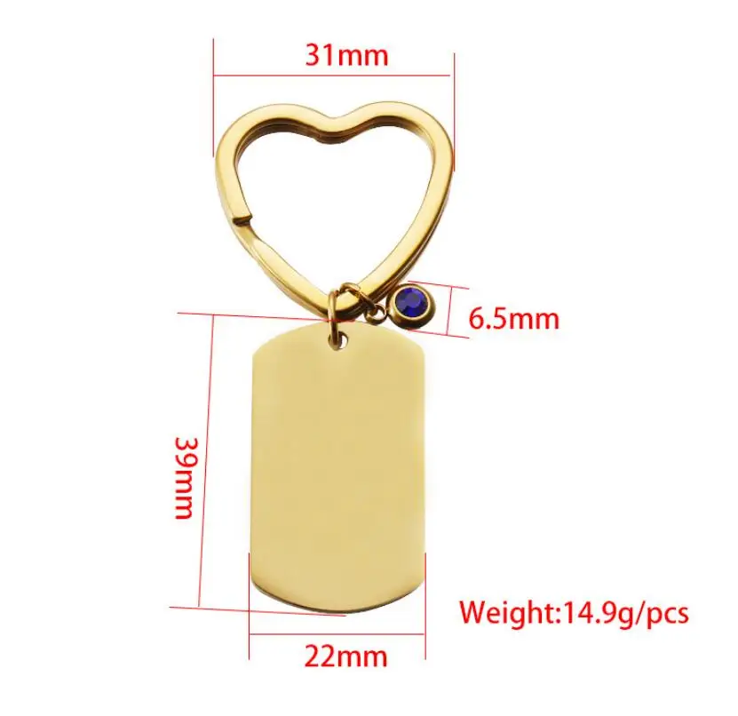 10 шт. брелоки из нержавеющей стали с зеркальной полировкой в форме сердца