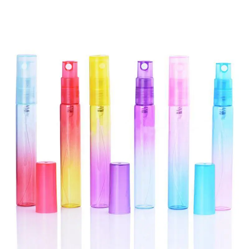 

6PCS Perfume Bottle 0.27oz Refillable Mist Spray Bottle Rainbow Colors Mini Spray Bottle Mini Glass Empty Makeup Bottle