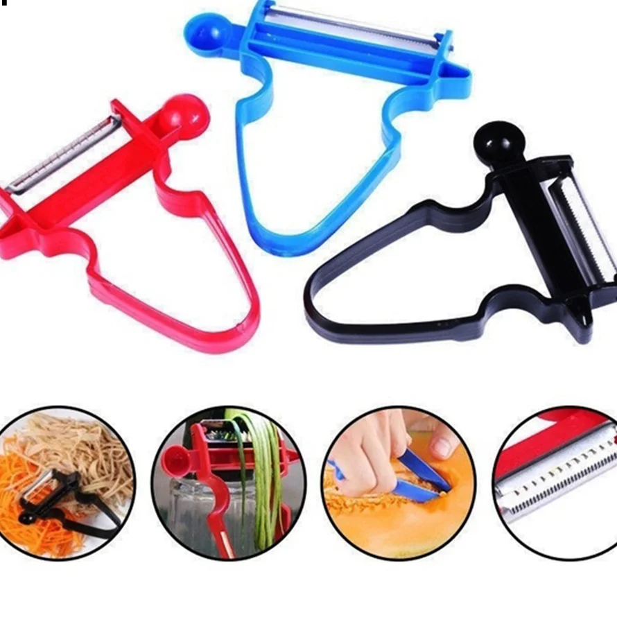 

3 In 1 Vegetables Peeler with Knife Sleeve Fruit Stainless Steel Knife Cabbage Graters Salad Potato Slicer Kitchen Accessories