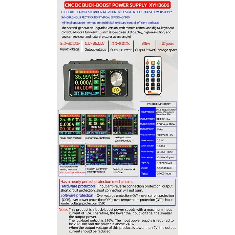 

2021 New XYH3606 36V 6A 216W DC Automatic Step-up/down DIY Power Supply Module