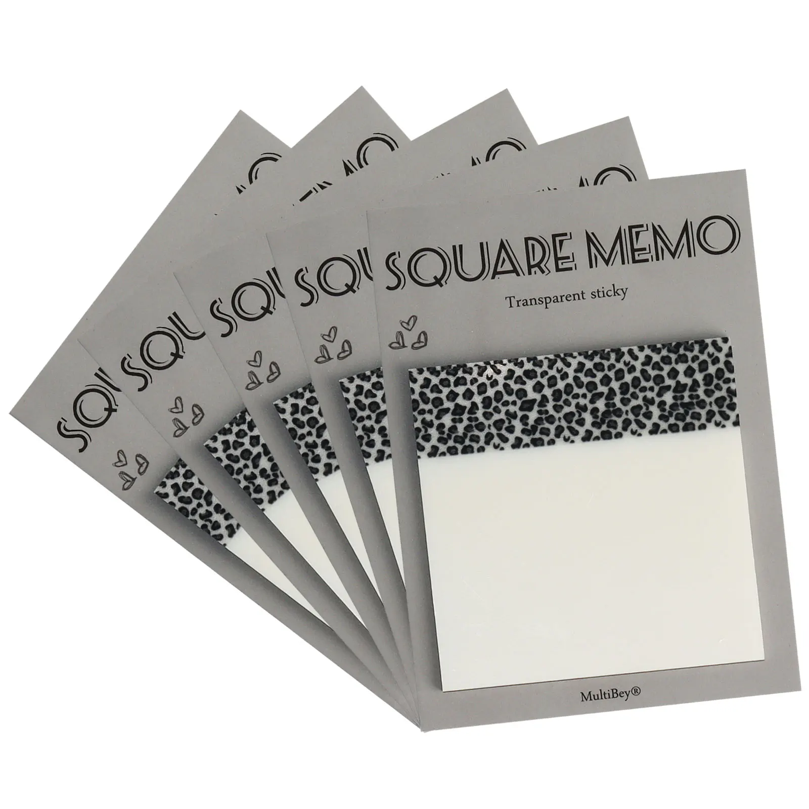 

Transparent Sticky Notes 3 X 3 inches Leopard Sticky Memo Square Unique Self Adhesive Removable Memo Pad Bookmark Page Flags