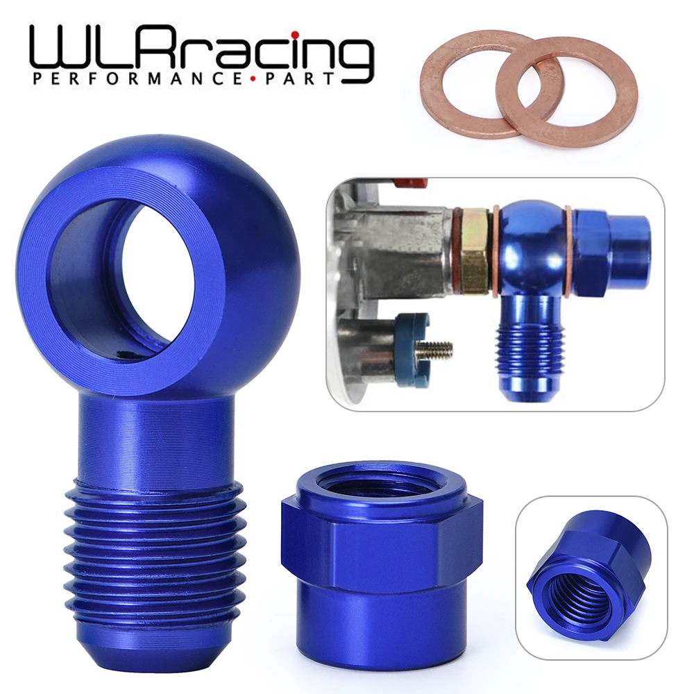 

WLR- Aluminum Blue AN6 to 12.5MM Outlet Banjo Adapter Fitting + Cap For 044 Fuel Pump Car Accessories WLR-FK045BL+FK047