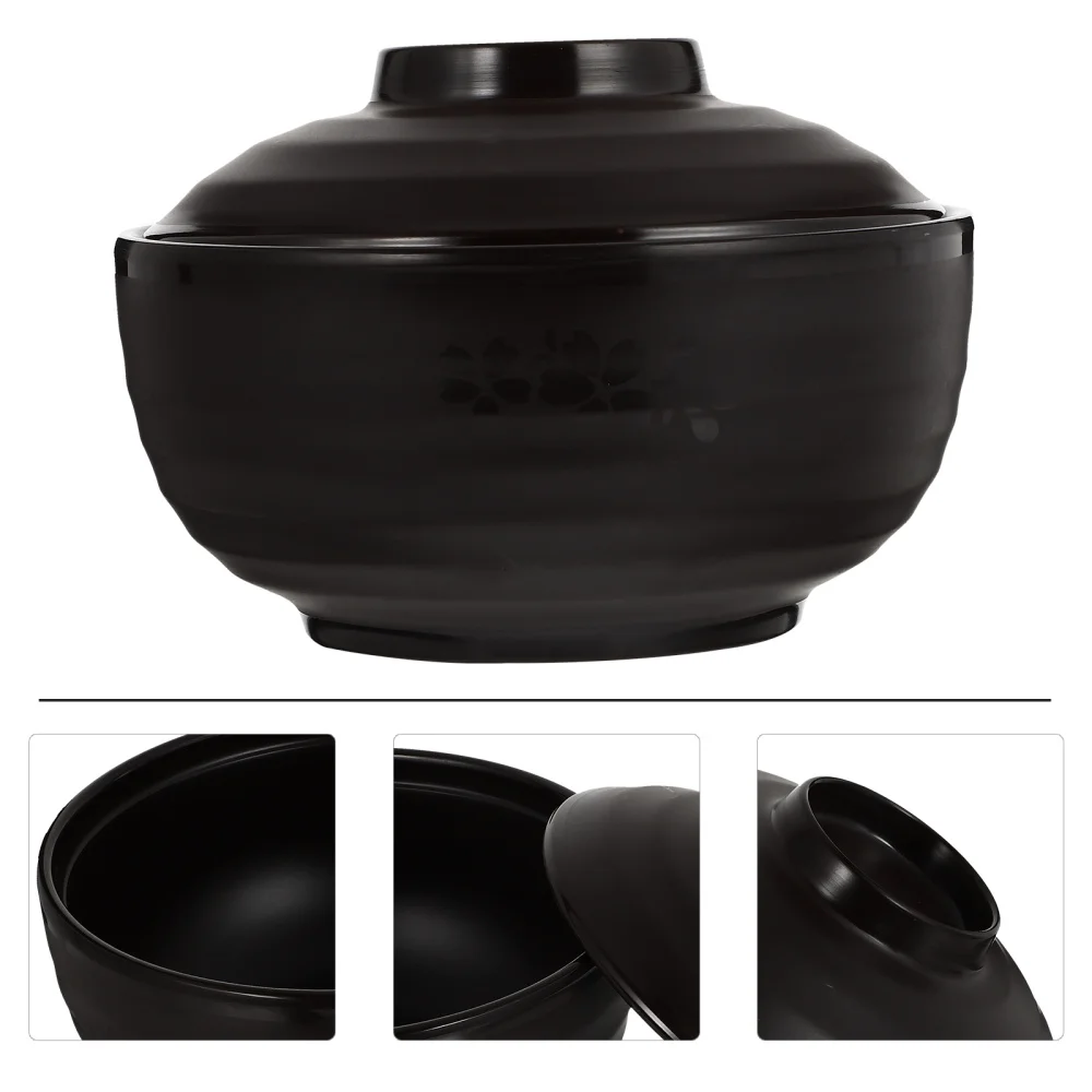 

1pc Food Bowl Soup Bowl with Lid Traditional Japanese Style Bowl Kitchen Bowl
