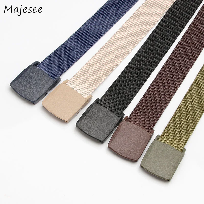 

Black Belt Men All Match High Quality Solid Simple Mens Waist Belts Males Hot Sale Trendy Chic Leisure Canvas Various Color Chic