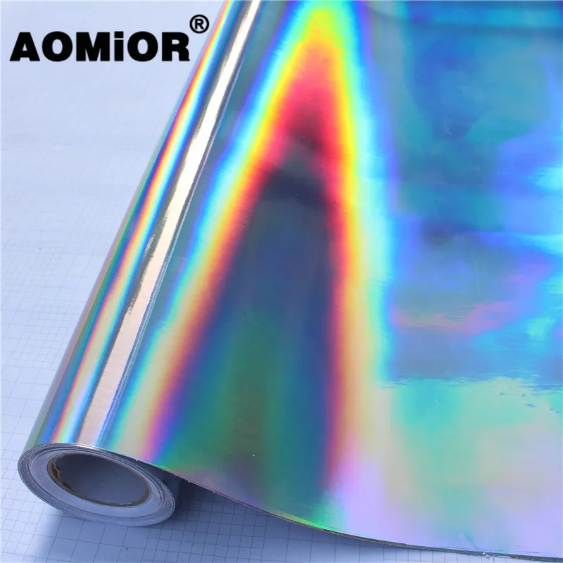 Черный Серебряный голографический Радужный хром виниловая пленка наклейка без