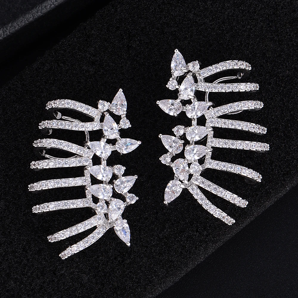 

LARRAURI Brand Fashion Stud Statement Earrings for Women Girl Prom Party Jewelry Top Quality Cubic Zirconia Earrings 2019