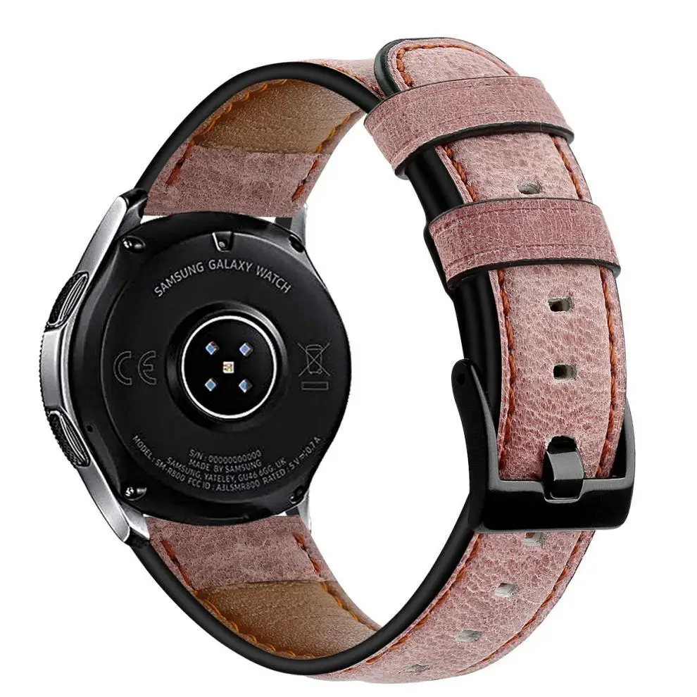 Genuine Leather band For samsung Galaxy watch3 46mm Gear S3 frontier bracelet correa huawei watch 2 gt strap 22mm 45m | Наручные часы