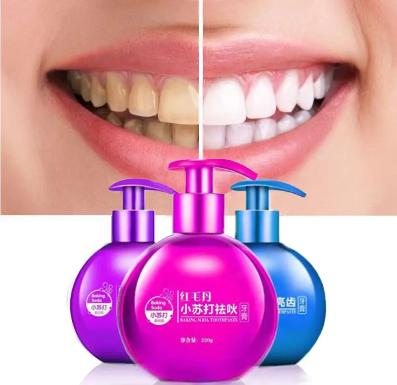 Яркий гламурный 220 г интенсивное удаление пятен отбеливание зубов Зубная паста