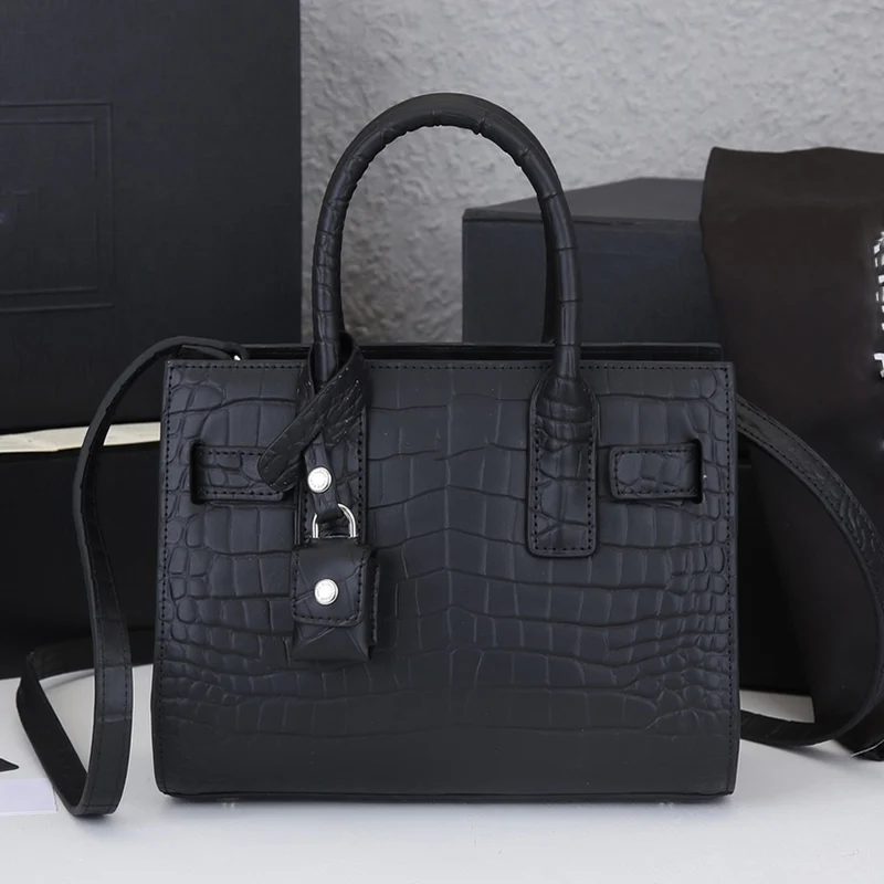 

Classic luxury ladies handbag messenger bag crocodile grain leather shoulder chain briefcase female bag ladies new