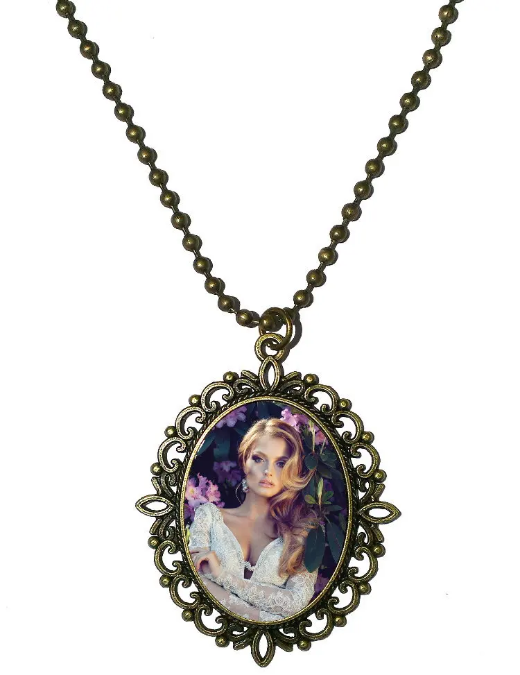 Free shipping custom sublimation blank bronze necklaces pendants jewelry for consumables Heat Transfer printing DIY gifts 20pcs