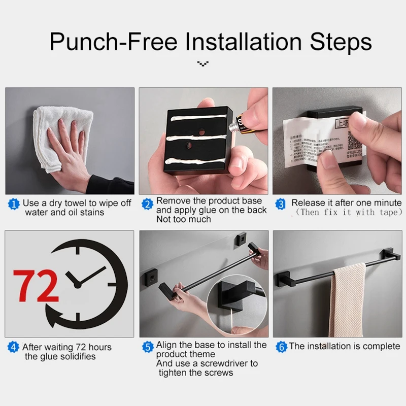 

Towel Bars Bathroom Towel Hanger Space Aluminum Bathroom Accessories