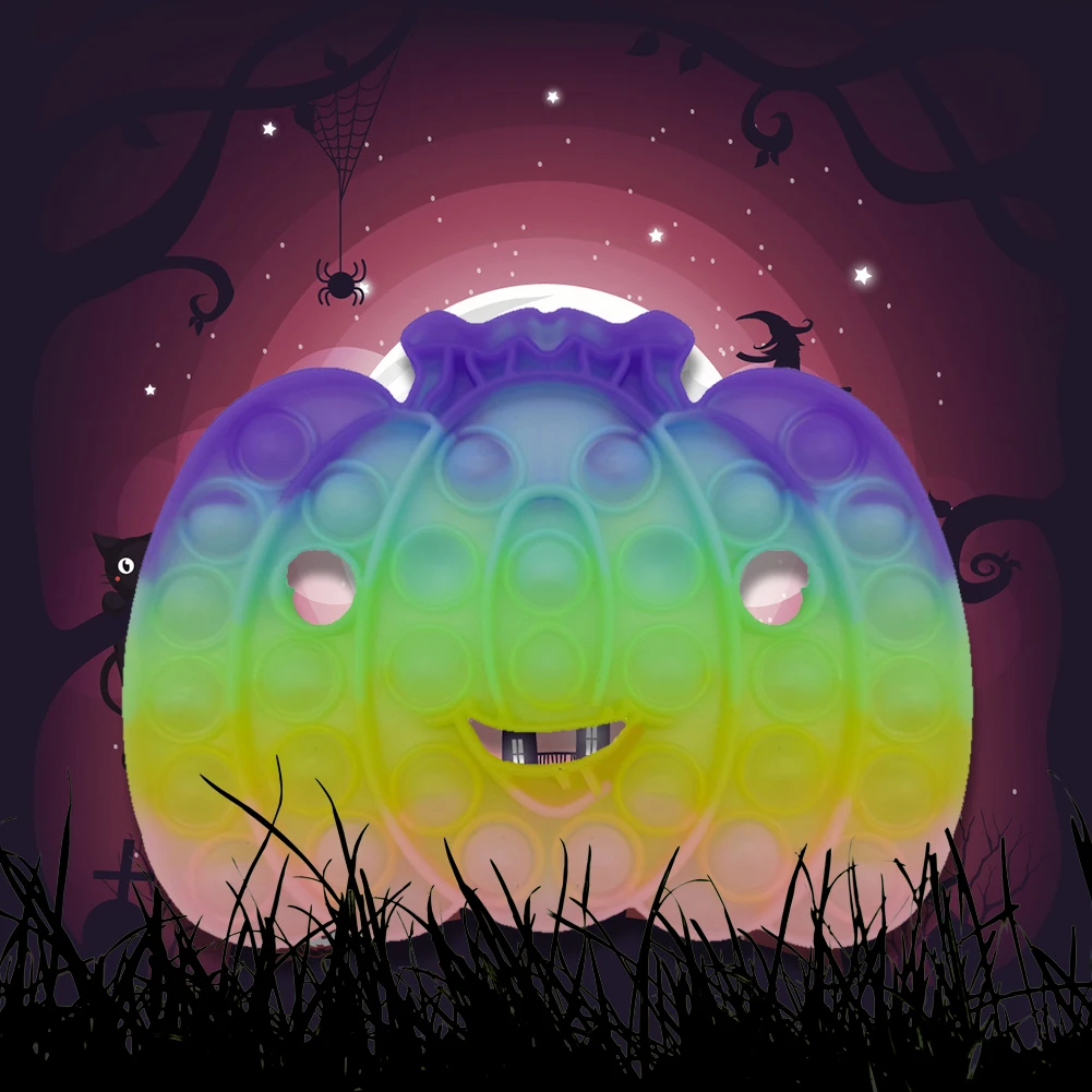 Juguete antiestr&eacute;s para ni&ntilde;os y adultos, juguete sensorial para apretar, con burbujas, calabaza, fantasma, alivio de la tensi&oacute;n para adultos-2