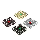 20 шт. 40 мм лозанж, филигранные цветочные обертки, металлические подвески, украшение для скрапбукинга, сделай сам, ювелирные изделия, металлические обертки